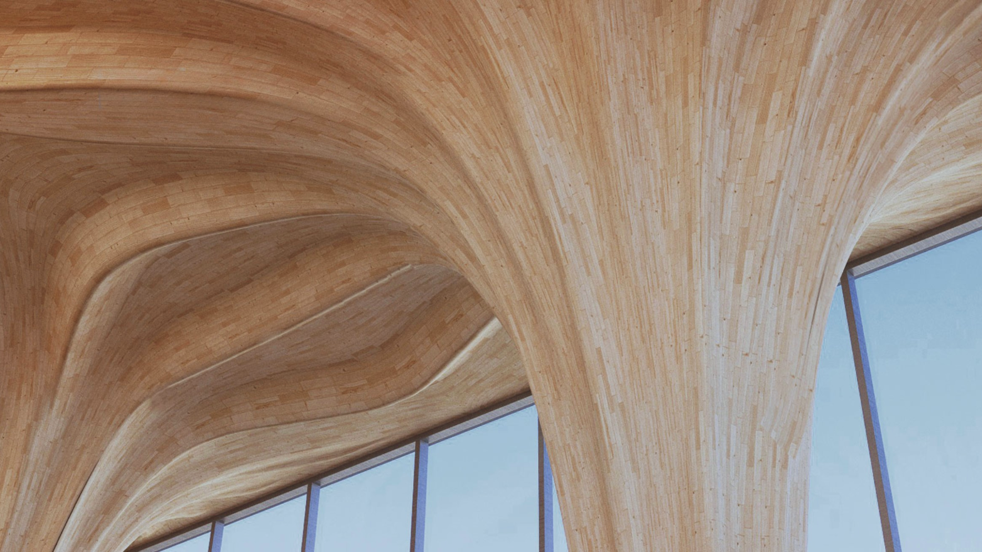 Curved interior elements created with Woodflow® technology mimic the way trees distribute stress, achieving lightness and durability with minimal material. Image Credit: Strong by Form.